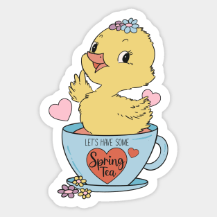 Cute Chick in a cup to welcome spring - Easter Gift Sticker